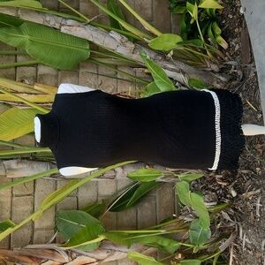 McGinn black knit sleeveless sweater dress with pearl detail small